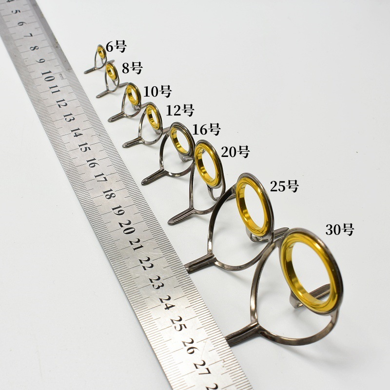 Fishing Rod Guide Replacement - ชุดอุปกรณ์ซ่อมแซมเครื่องมือตกปลา 8 ชิ้น ทำจากสแตนเลส ประกอบด้วย แหวนไกด์คันเบ็ด