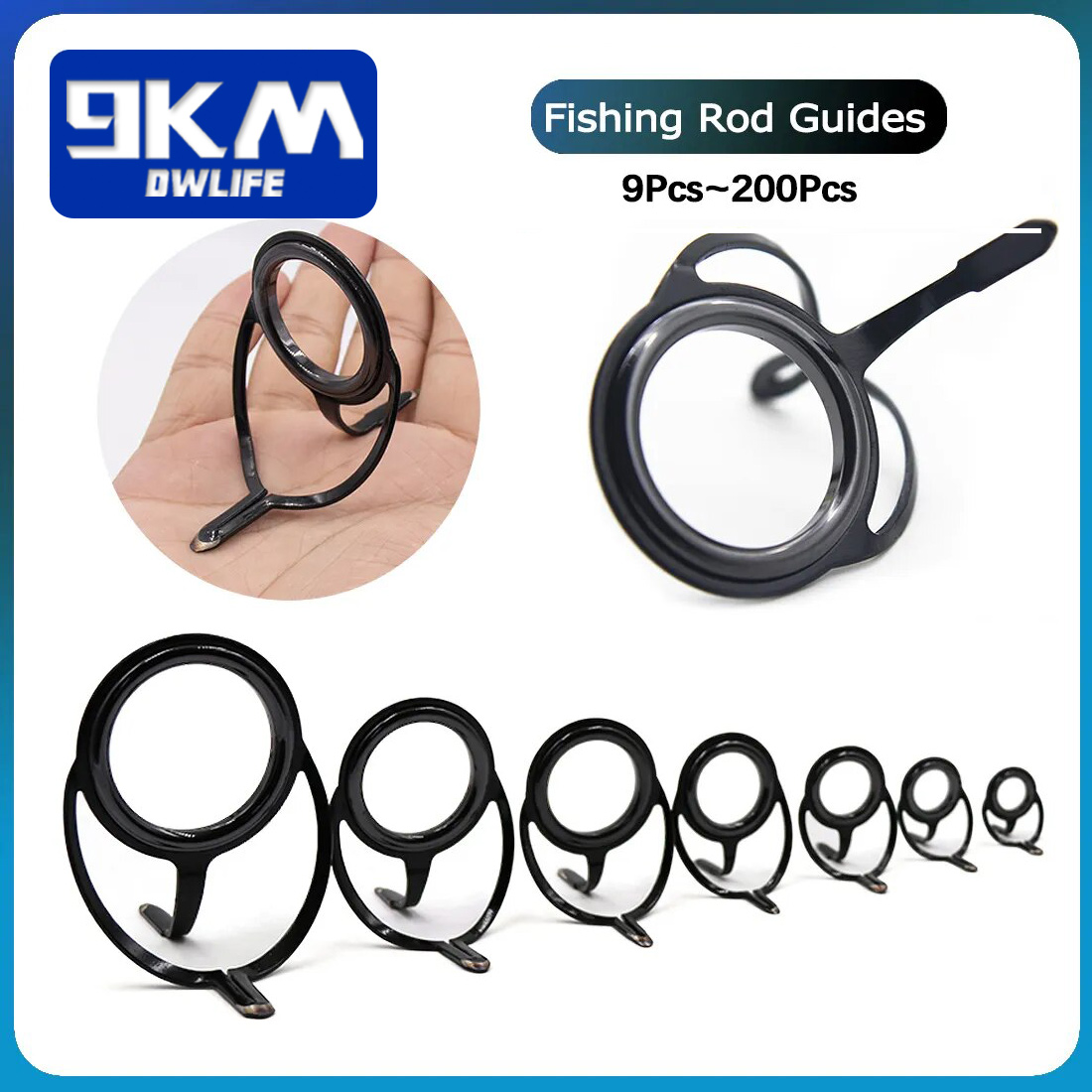Fishing Rod Spinning - ตกปลาRodชุดซ่อมSpinning Rod Buildingส่วนประกอบสแตนเลสหล่อตกปลาRod Guidesเปลี่ยนชุดTackle 4 ~