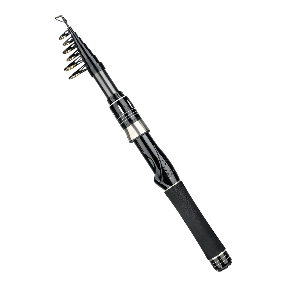 Fishing Rod Telescopic - คันเบ็ดตกปลาคาร์บอนแบบยืดหดได้ น้ำหนักเบา พร้อมวงแหวนเซรามิก แอคชั่นเร็ว พกพาสะดวก สำหรับตกปลาชายฝั่งและทะเล