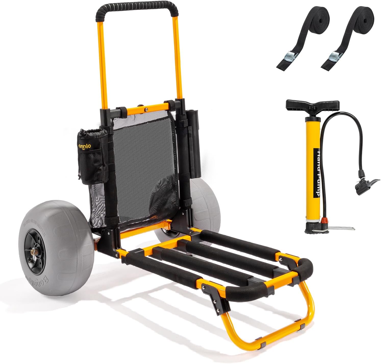 Fishing Rod Holder - รถเข็นตกปลาชายหาด Bonnlo, รถเข็นชายหาดพร้อมล้อบอลลูนขนาดใหญ่ 12 นิ้ว, พับได้,