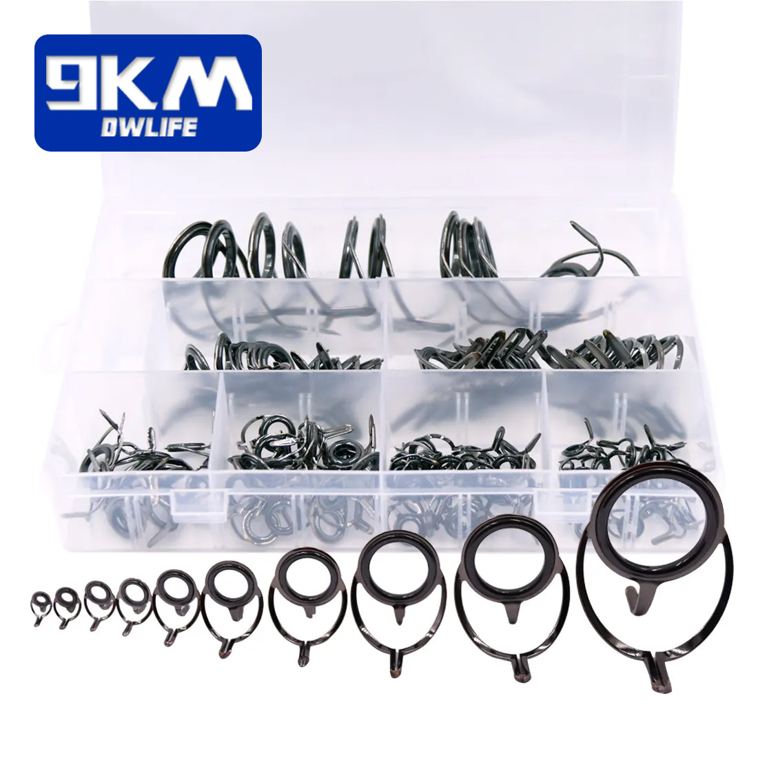 Fishing Rod Building Kit - คู่มือคันเบ็ด 9 ~ 200 ชิ้นสแตนเลสเซรามิกแหวนก้านชุดซ่อมปั่นหล่อขนาดผสมอุปกรณ์ทดแทน