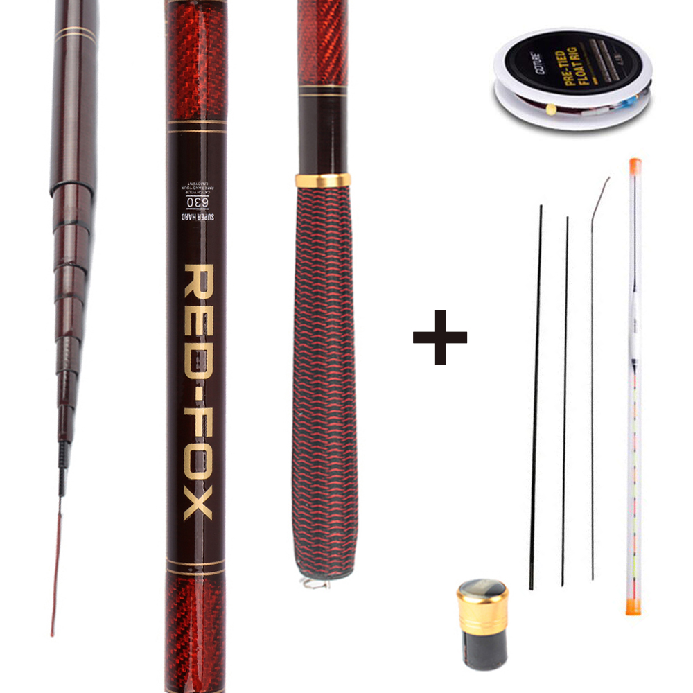 Fishing Rod Tip Replacement - Goture ชุดเบ็ดตกปลาคาร์บอนไฟเบอร์แบบยืดหดได้3-7.2ม. คันเบ็ดเทนคาร่าพร้อมปลายอะไหล่ชุดแท่นขุดเจาะน้ำจืด