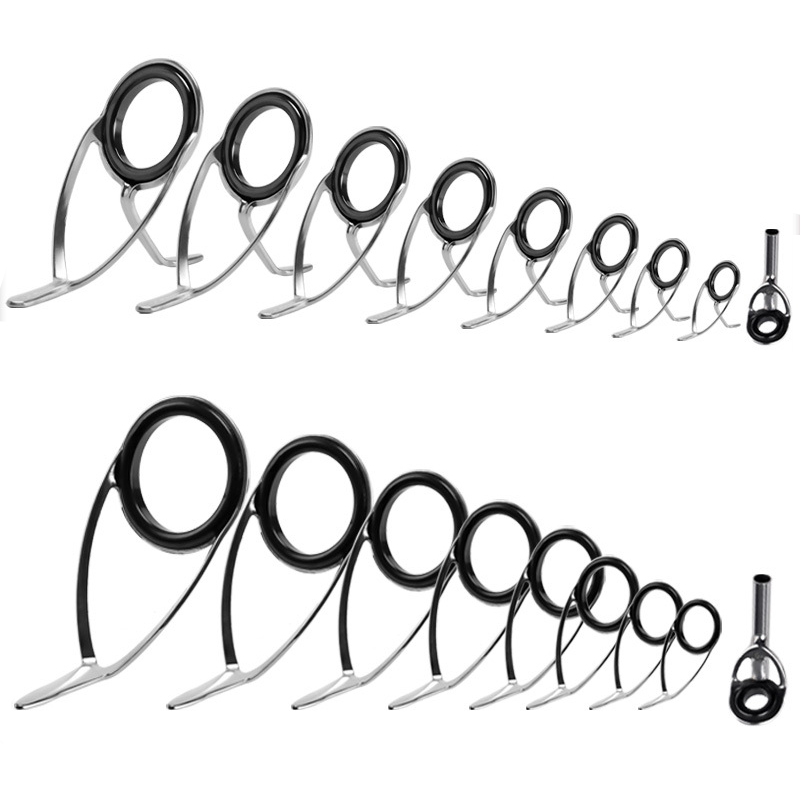 Fishing Rod Spinning - ชุดซ่อมห่วงนำทางเบ็ดตกปลา9ชิ้น, แหวนเซรามิกสปินนิ่งการสร้างเสาตาใหม่ชุดเปลี่ยนอุปกรณ์ตกปลา