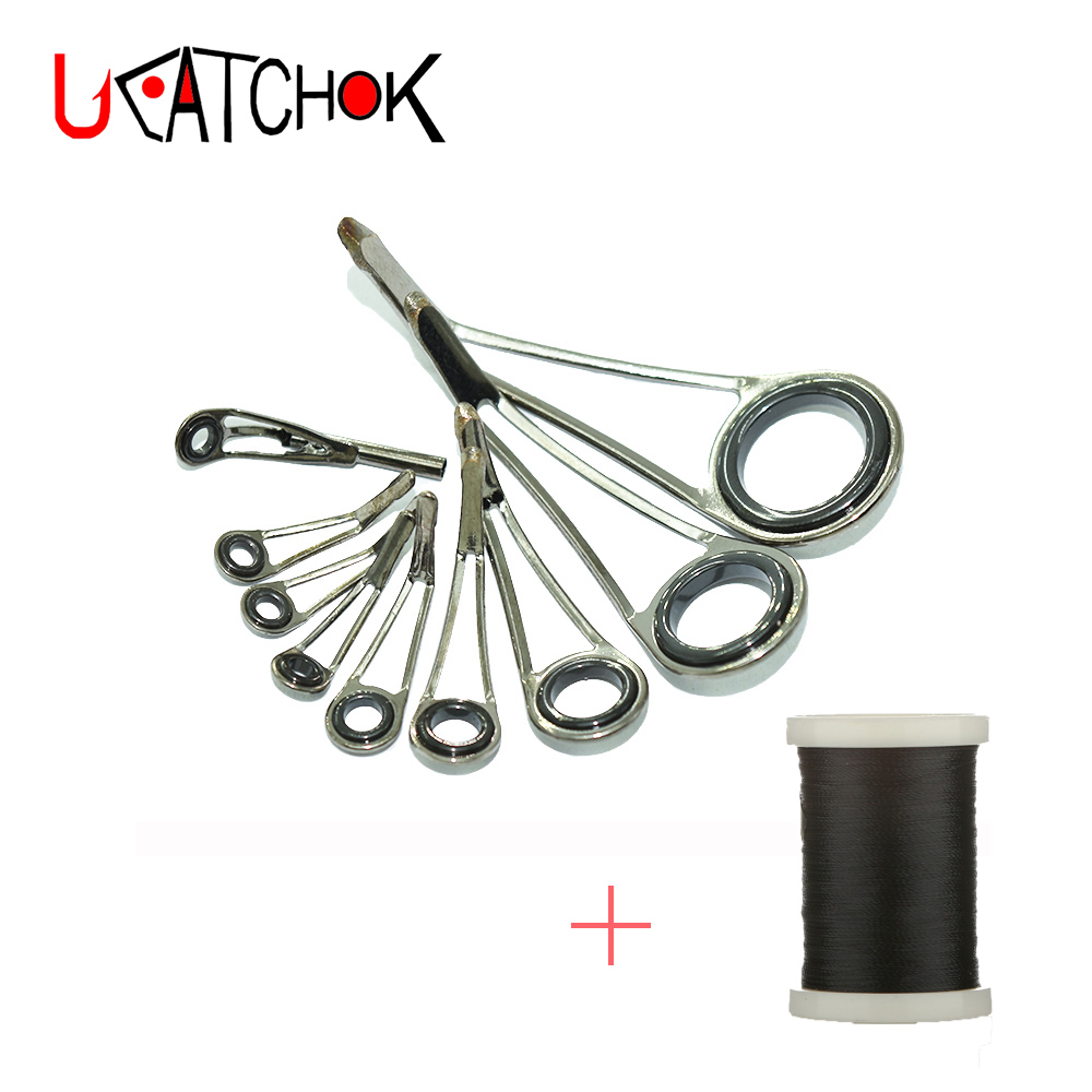 Fishing Rod Repair Kit - ชุดอุปกรณ์ 9 ชิ้น/ชุด สำหรับตกปลาเทราท์ ตัวนำสายเบ็ดน้ำหนักเบาพิเศษ ขาตั้งสูง