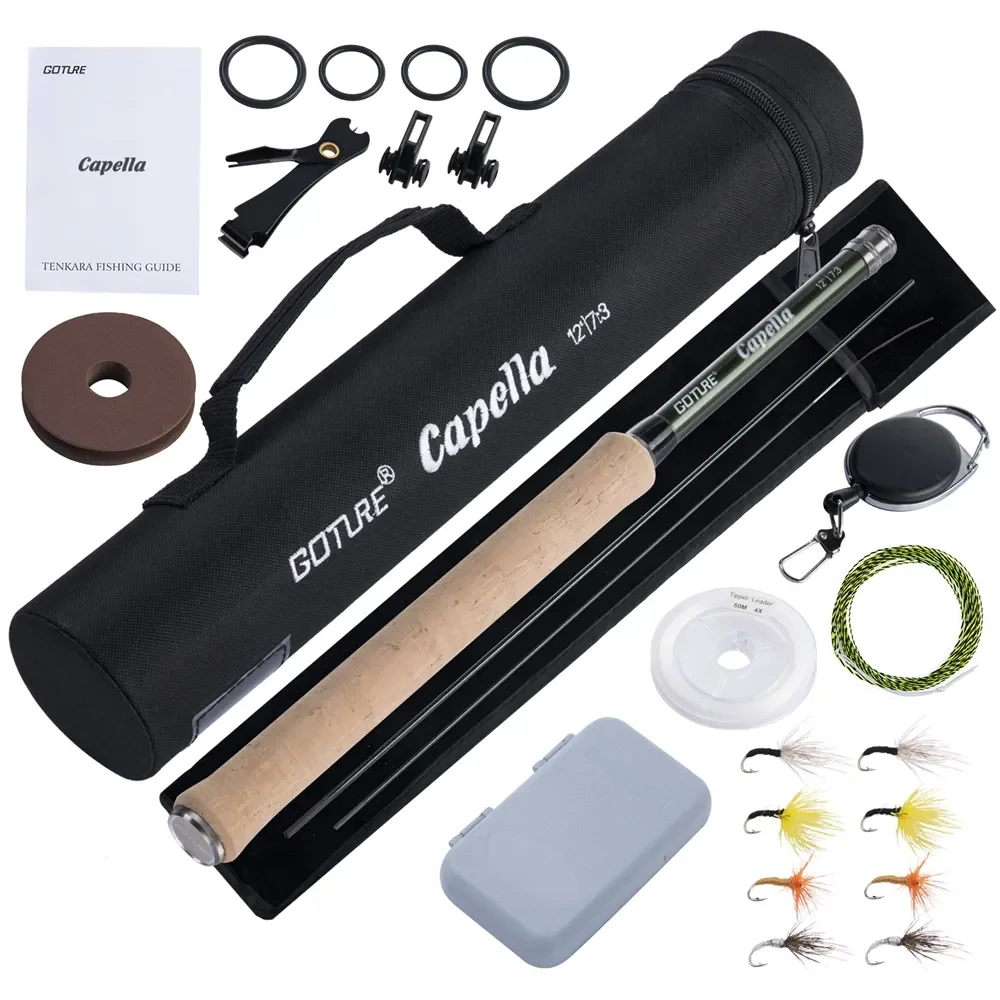 Fishing Rod Carbon Fiber - ชุดคันเบ็ดตกปลาแบบเท็นคาร่า Goture 12 ฟุต รุ่นคลาสสิค น้ำหนักเบา