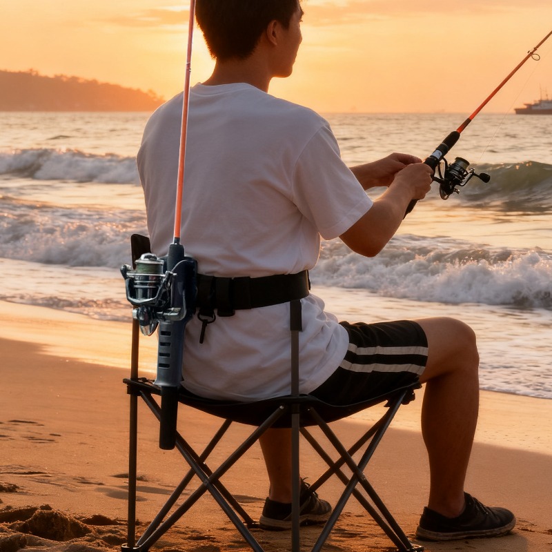 เข็มขัดยึดคันเบ็ดตกปลาแบบใช้ซ้ - Fishing Rod Travel บทวิจารณ์และราคา