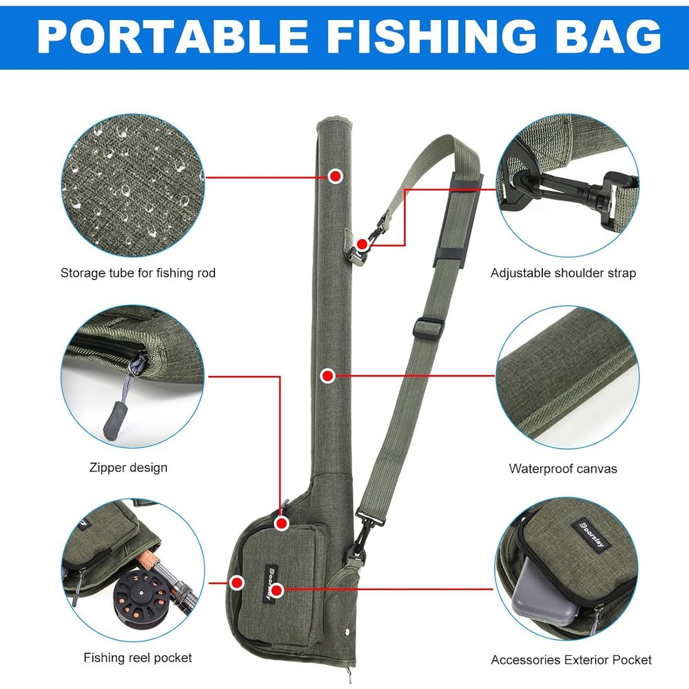 ชุดอุปกรณ์ตกปลาแบบพกพา: คันเบ็ - Fishing Rod Case บทวิจารณ์และราคา