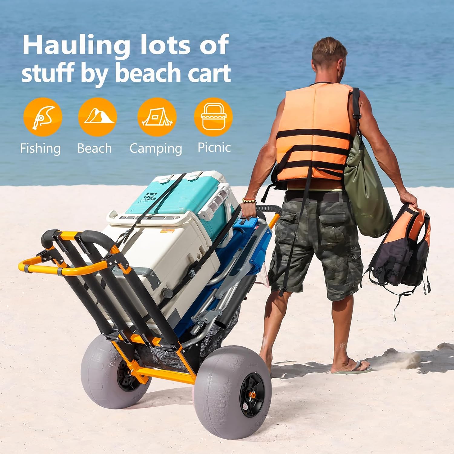 รถเข็นตกปลาชายหาด Bonnlo, รถเข - Fishing Rod Holder บทวิจารณ์และราคา