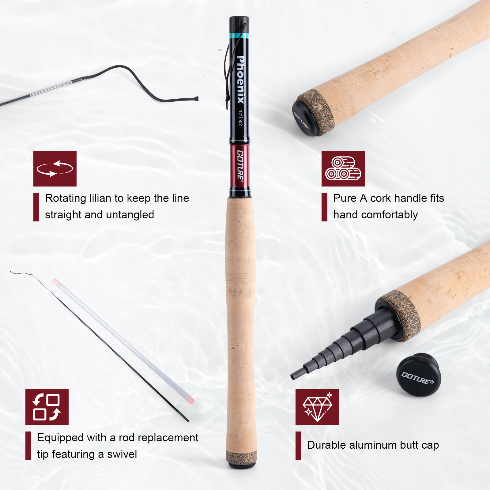 ชุดคันเบ็ดตกปลา Goture คันเบ็ด - Fishing Rod Fly บทวิจารณ์และราคา