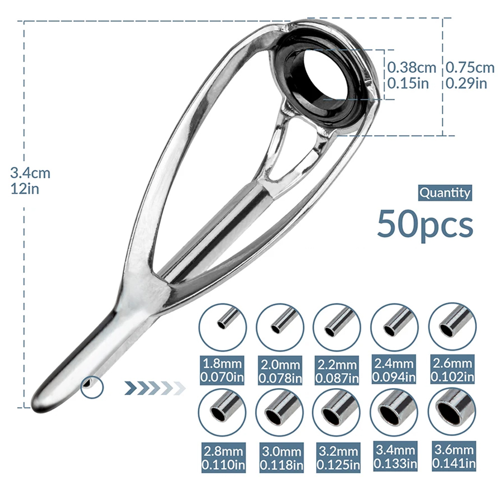 THKFISH 50pcs Fishing Rod Guid - Fishing Rod Tip Replacement บทวิจารณ์และราคา