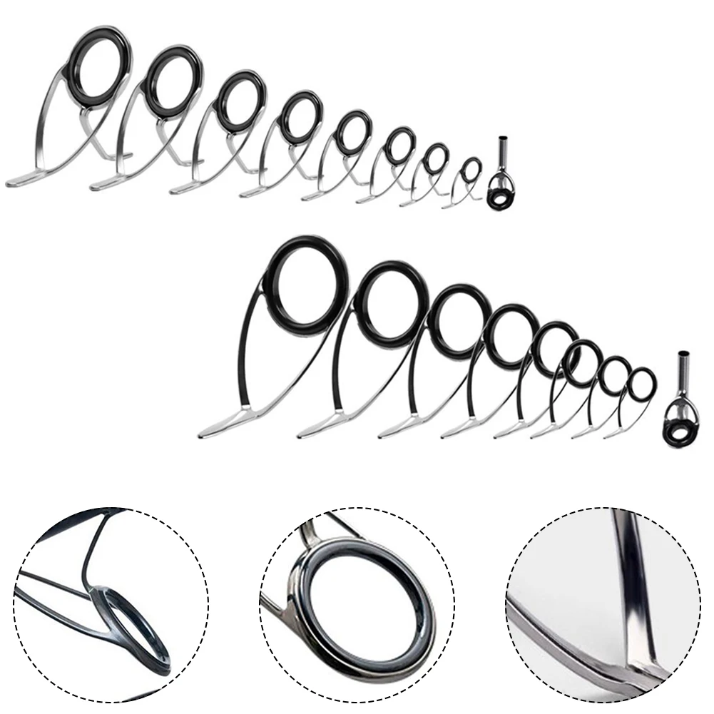 9 ชิ้นตกปลา Rod Top Ring Tip E - Fishing Rod Building Kit บทวิจารณ์และราคา