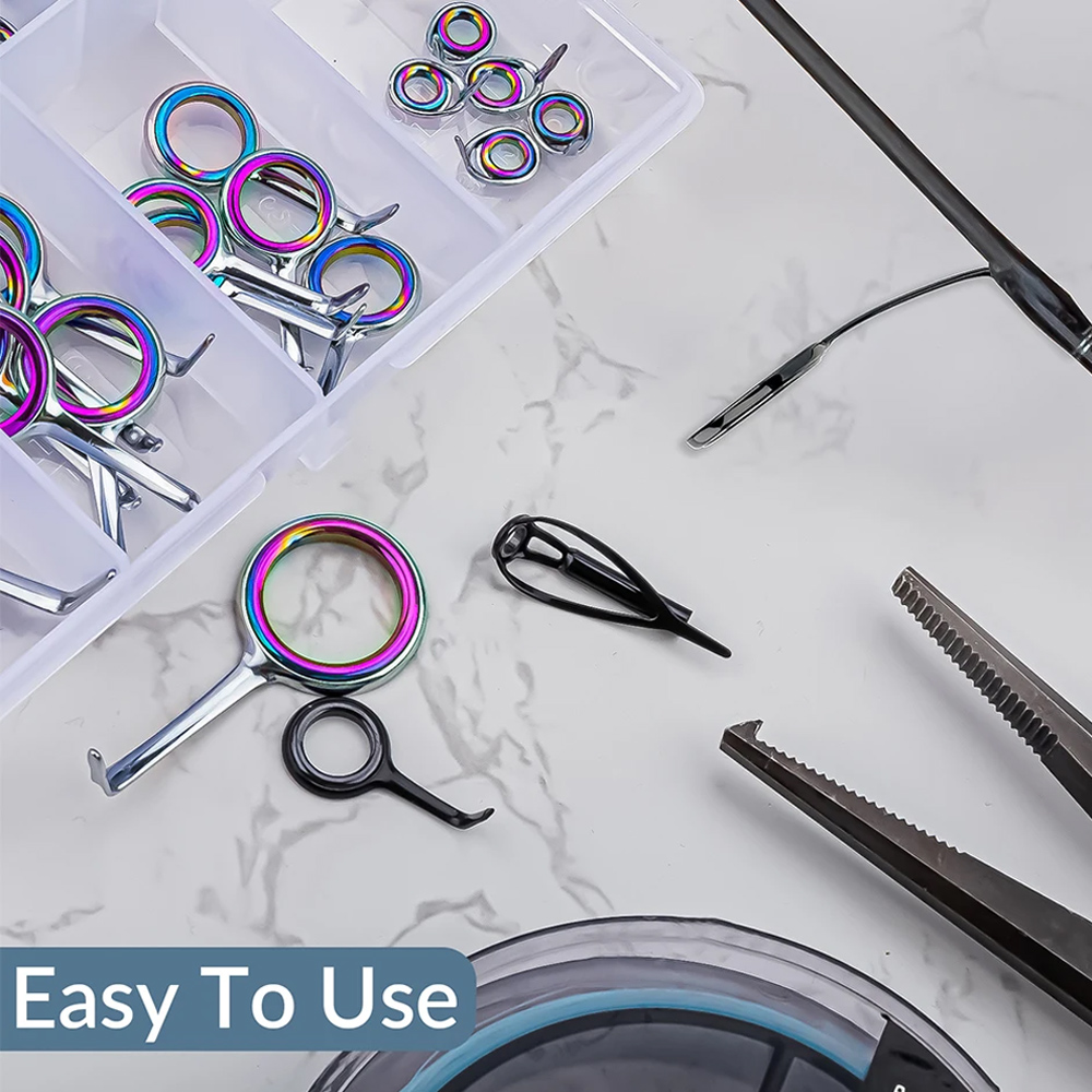 ชุดแหวนนำเบ็ดตกปลาหลากสี40ชิ้น - Fishing Rod Repair Kit บทวิจารณ์และราคา